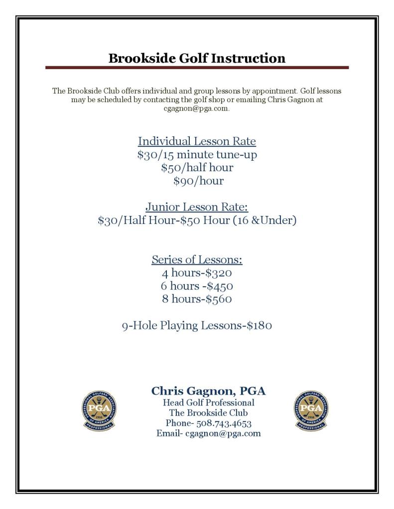 GOLF LESSONS Brookside Club